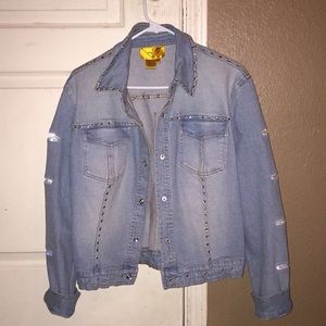 Custom rhinestone Jean jacket